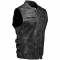 Speed And Strength Tough As Nails Motorcycle Vest | Black Leather And Waxed Canvas Biker Vest