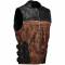 Speed And Strength Tough As Nails Motorcycle Vest | Black And Brown Leather And Waxed Canvas Biker Vest
