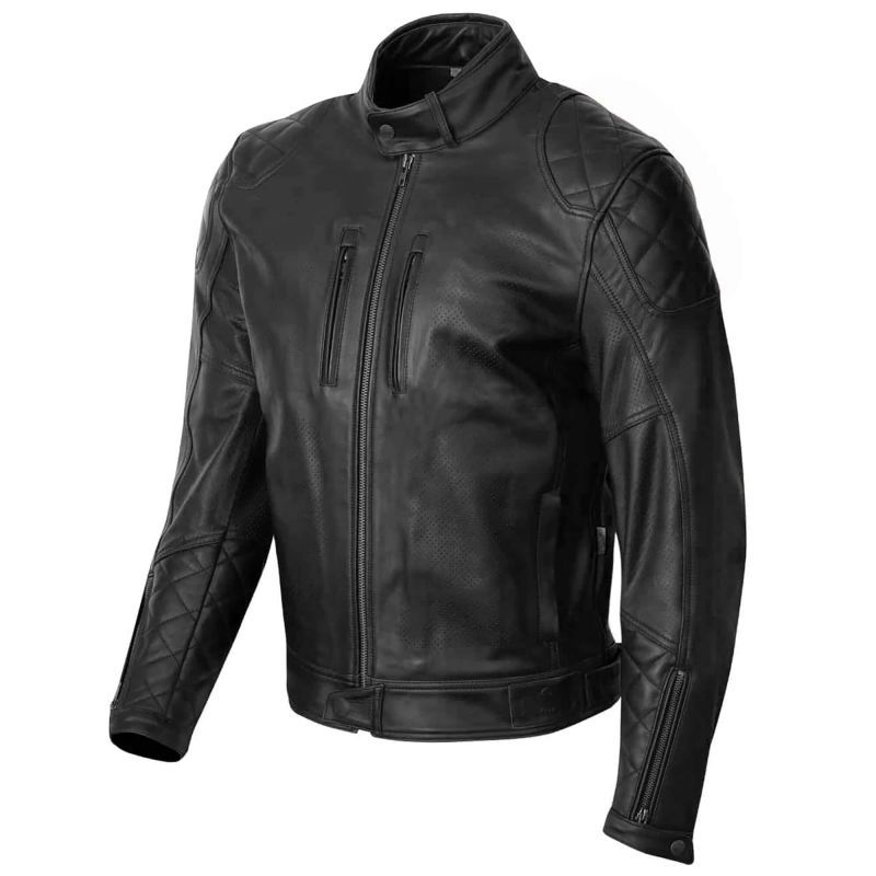 Gray leather motorcycle discount jacket