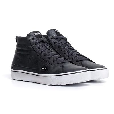 TCX Street 3 Waterproof Motorcycle Riding Shoes - Black/Black/Whtie