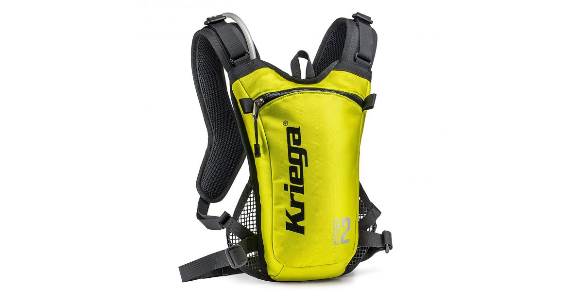 Kriega Hydro 2 Hydration Backpack - 2L Shape-Shift Reservoir, Silver, For Cycling & Motorcycle