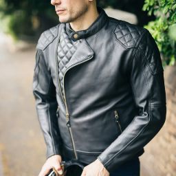 Merlin Chester D3O Jacket - Black Vintage Leather Motorcycle Jacket