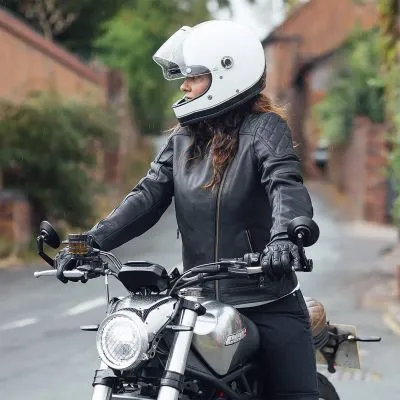 Merlin Ladies Bristol D3O Cafe Leather Motorcycle Jacket - Black