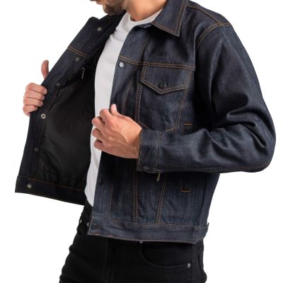 Resurgence Denim Jacket Raw Blue - AAA Certified Denim Motorcycle Jacket