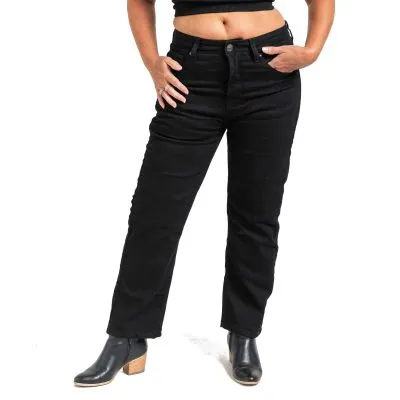 Resurgence Women's Heritage Straight Leg AAA Motorcycle Jeans - Jet Black