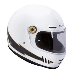 Merlin Revival Vintage Motorcycle Helmet - Flash Optic White