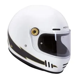 Merlin Revival Vintage Motorcycle Helmet - Flash Optic White