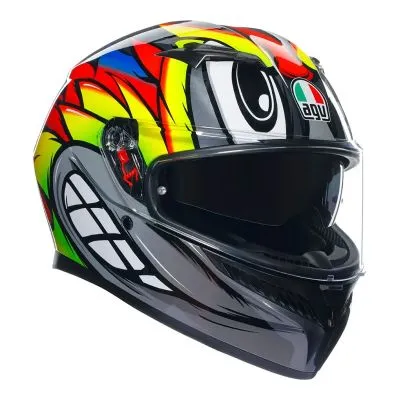 AGV K3 Bird 2.0 Full Face Motorcycle Helmet - Grey/Yellow/Red