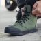 Merlin Knots D3O Side Zip Canvas Motorcycle Boots - Olive Green