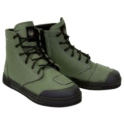 Merlin Knots D3O Side Zip Canvas Motorcycle Boots - Olive Green