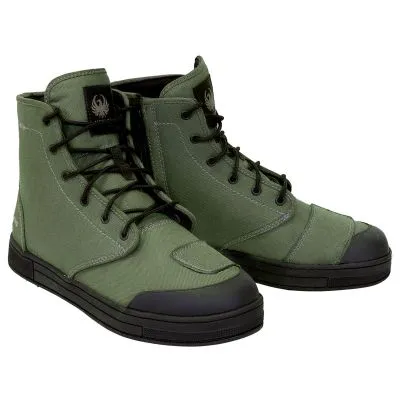 Merlin Knots D3O Side Zip Canvas Motorcycle Boots - Olive Green