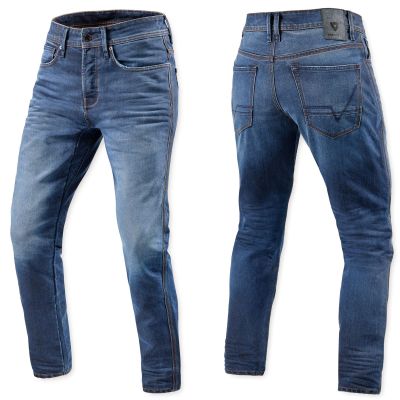 REVIT! Reed SF Jeans - Light Blue Slim Fit AAA Rated Single Layer Motorcycle Jeans
