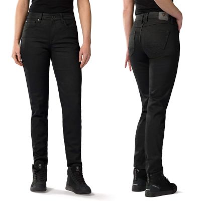 REVIT! Marzia Womens Skinny Fit Black Motorcycle Jeans 