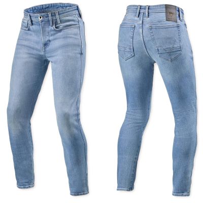 REVIT! Piston 3 Light Blue Skinny Fit Motorcycle Jeans - AA Rated