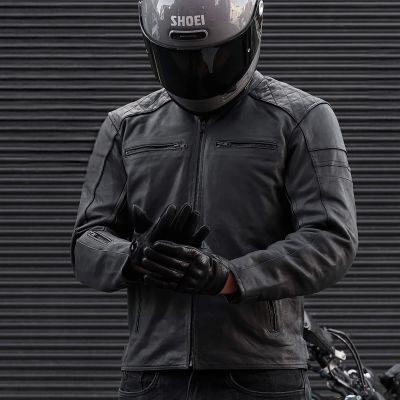 Black Pup Moto ol Bobber Matt Black Leather Motorcycle Jacket