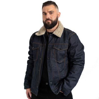 Resurgence Sherpa Selvedge Denim Motorcycle Jacket - Blue - AAA