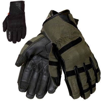 Merlin Mahala WP adventure Touring Motorcycle Gloves - Black/Olive