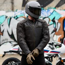 Black Pup Moto ol Bobber Gen 2 Leather Jacket - Charcoal Brown