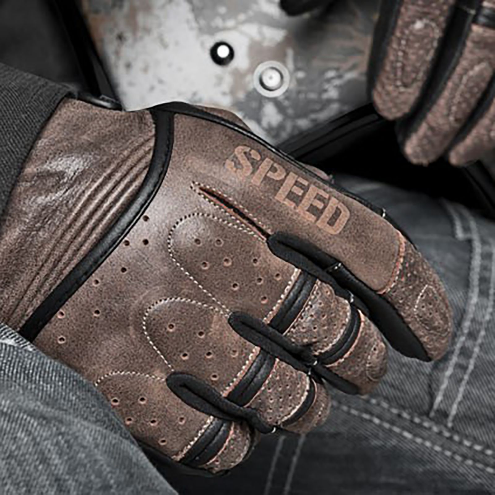 Speed and Strength Men's Quick And The Dead Black Leather Gloves Large  879970 