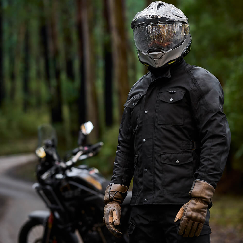 Black Pup Moto Tallarook Gen 3 WP Adventure Motorcycle Jacket Black