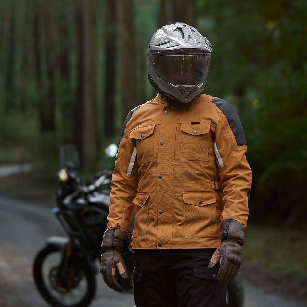 Black Pup Moto Tallarook Gen 3 WP Adventure Motorcycle Jacket Desert Tan
