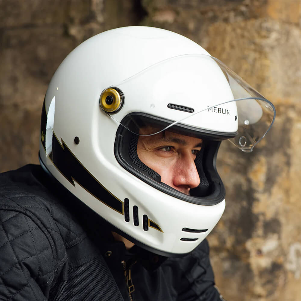Merlin Revival Cafe Racer Retro Helmet Flash Optic White Key Features