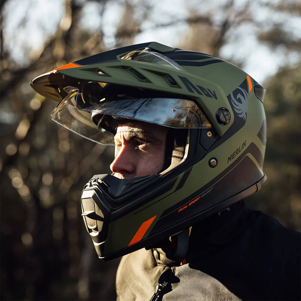 Merlin Torres Adventure Motorcycle Helmet Matt Green Key Features