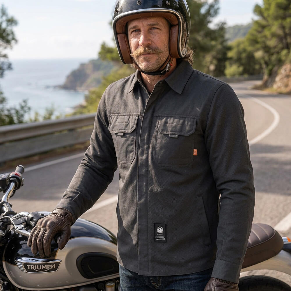 Merlin Aero Mesh D3O CE AA Motorcycle Riding Shirt Dark Grey