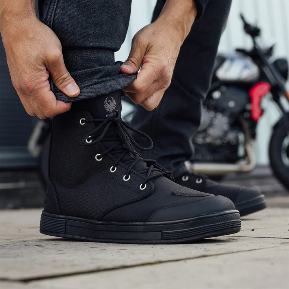 Merlin Knots D3O Motorcycle Shoes Black