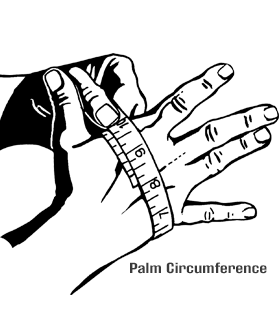 Palm circumference measure guide