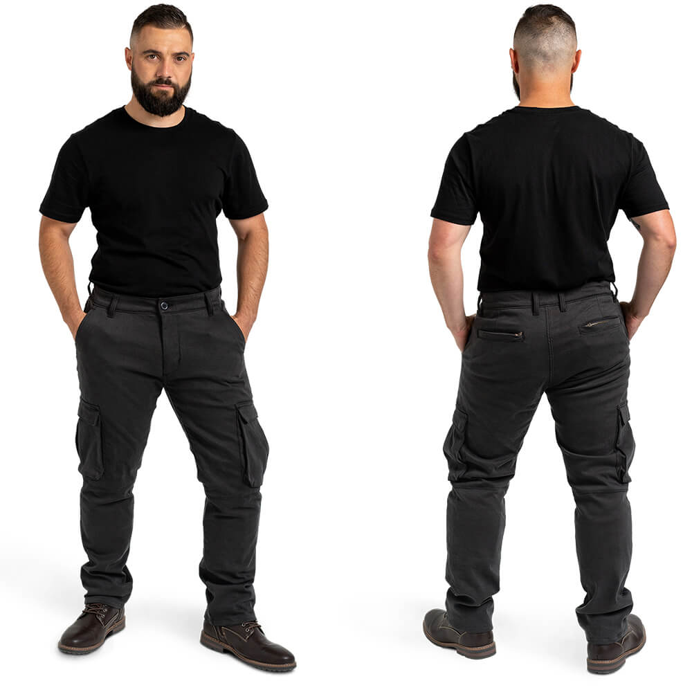 Resurgence AAA Cafe Cargo Motorcycle Pants - Slim Fit - Charcoal Black