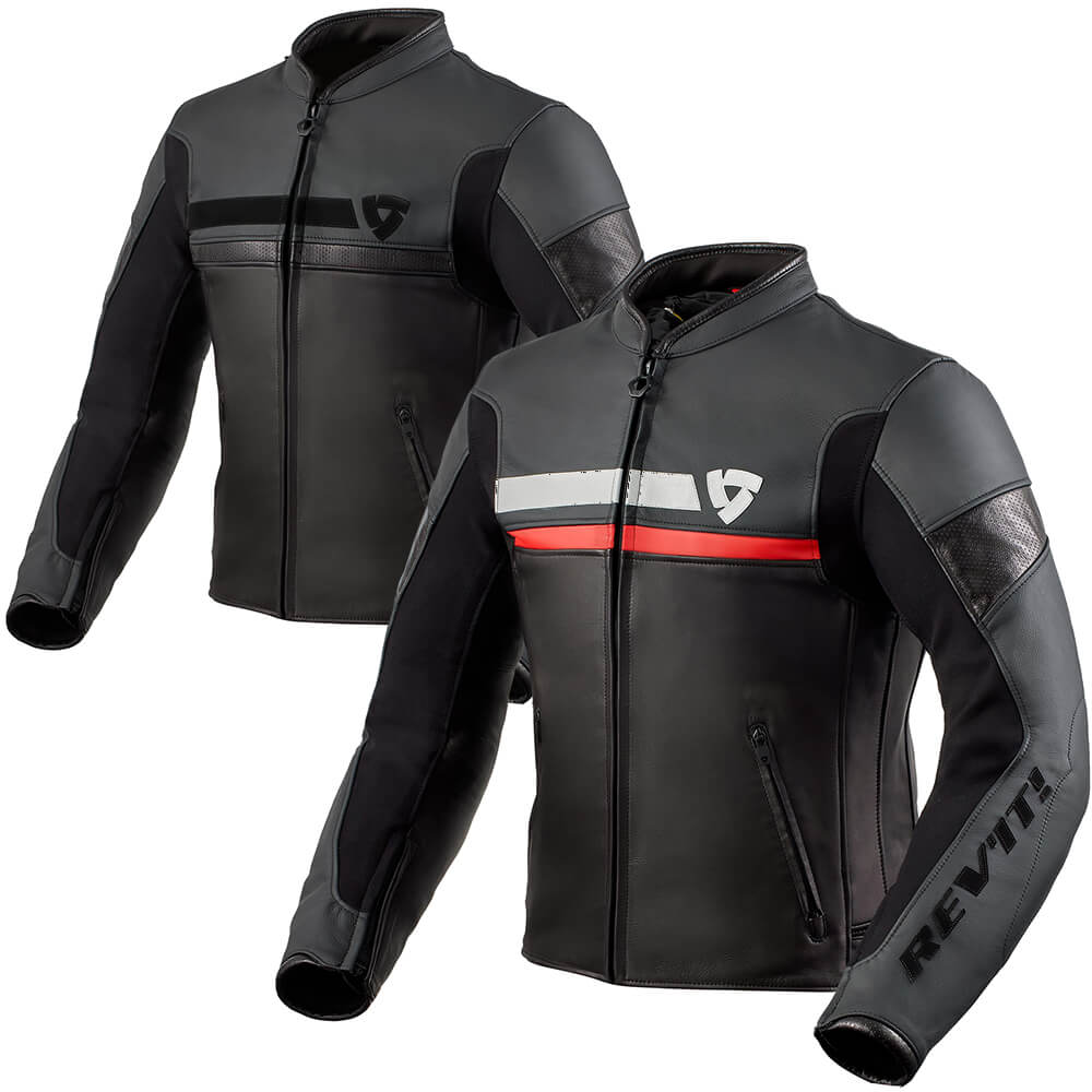 REVIT Mile Black Leather Motorcycle Jacket