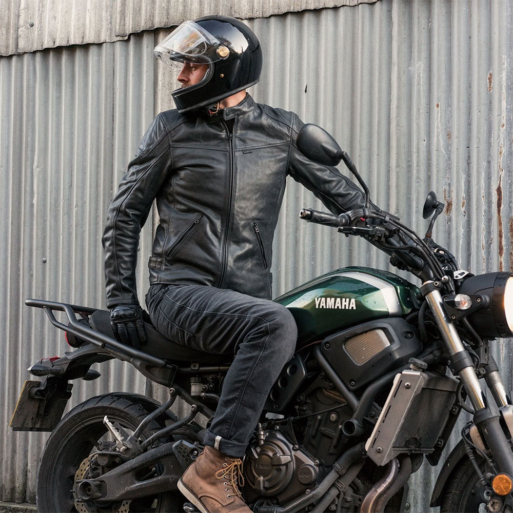 REVIT Sherwood Black Leather Motorcycle Jacket